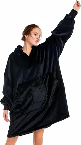 Vista 8 de REDESS Blanket Hoodie Sweatshirt, Wearable Blanket Oversized Sherpa with Sleeves and Giant Pocket, Cozy Hoodie for Adult Kids