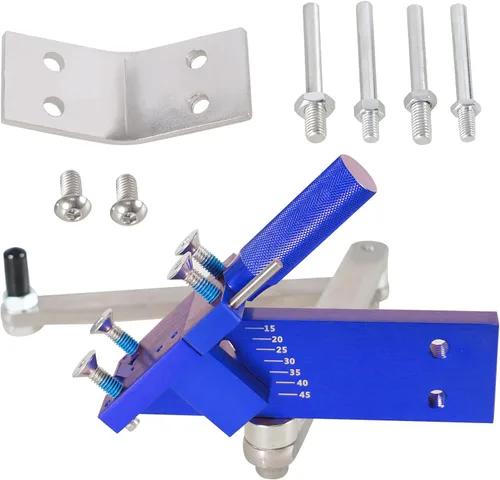 Vista 9 de Afilador de cuchillas de cortacésped ajustable de 15° a 45° - Kit de herramientas de soporte de equilibrador ergonómico para el hogar y el comercio