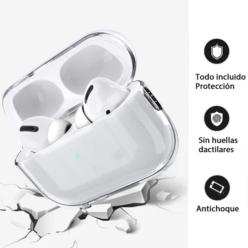 Vista 4 de USTIYA Funda para AirPods Pro de 2ª generación 2022 Funda protectora transparente con correa de llavero con protección de carga inalámbrica Claro