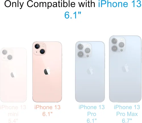 Vista 2 de Funda con purpurina con correa de mano compatible con iPhone 13 de 6.1 pulgadas, funda transparente brillante con correa de muñeca ajustable soporte