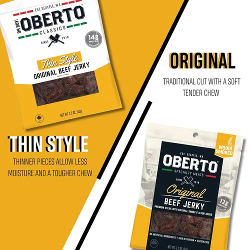 Vista 7 de Oberto Specialty Meats Original Beef Jerky, 2.7 onzas (paquete de 8)