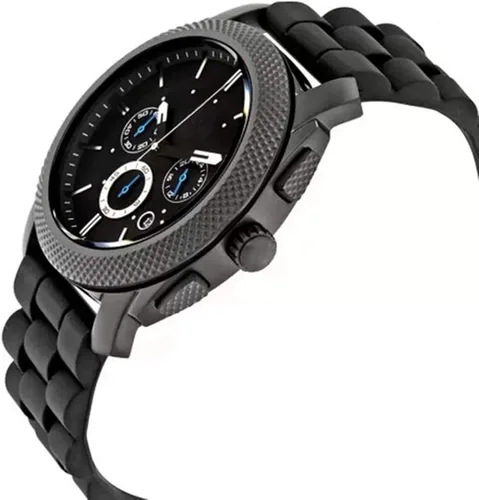 Vista 6 de Men's Black Silicone Rubber Watch Straps Bands Waterproof for Fossil Watch Replacement