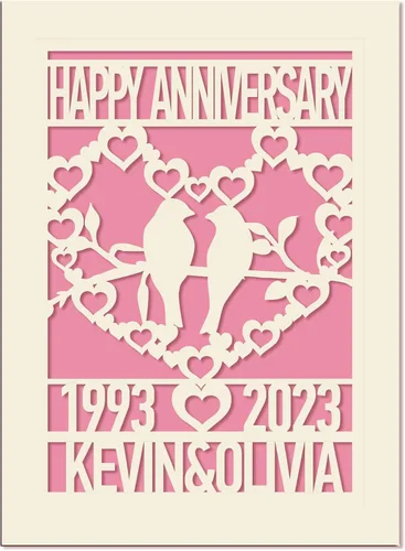Vista 7 de EDSG Tarjeta de aniversario personalizada, regalo de boda, tarjetas cortadas de papel con cualquier nombre, fecha para mujeres, hombres, marido