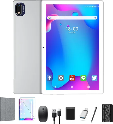 Vista 9 de Tablet, Tablet Android 14 más reciente de 10 pulgadas de 2025, MTK8183 Octa-Core, 16GB 128GB 1TB de expansión, WiFi 2.4/5G, cámara de 21MP, Gemini