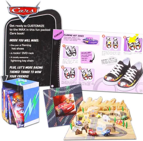Vista 3 de Disney Cars - Juego de libros de actividades Paquete con Disney Cars My Cool Room - Libro de manualidades para niños, niños pequeños Marcapáginas