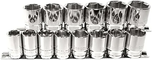 Vista 3 de K Tool International 28100 Juego de llaves métricas poco profundas con unidad de 1/2 pulgada para garajes, talleres de reparación y bricolaje, 6