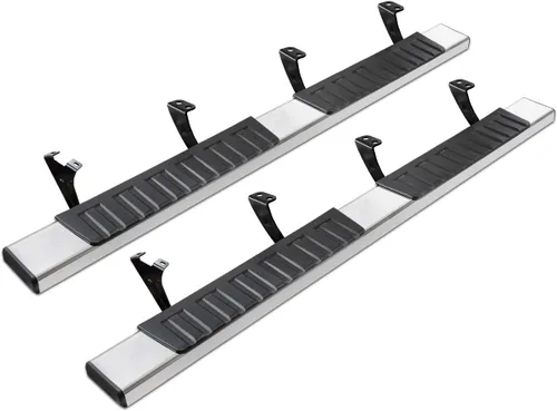 Vista 10 de Estribos de 6 pulgadas compatibles con Toyota Tundra Crew Max Cab 2022-2026. Estribos Toyota Tundra barras Nerf negras, escalones laterales