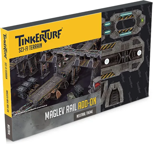 Vista 8 de Terreno de ciencia ficción TinkerTurf: MagLev Depot v2, tema abandonado, robusto, asequible y de gran aspecto a todo color, rápido y fácil