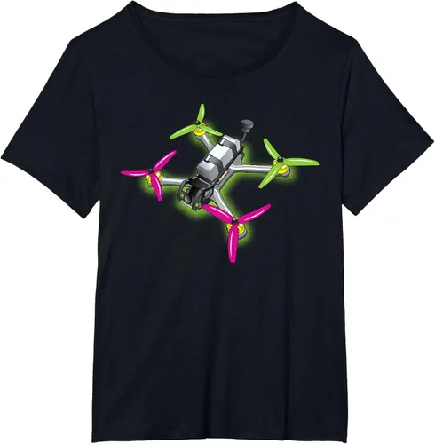 Vista 37 de Freestyle FPV Racing Drone Pilot Acro Quadcopter - Camiseta de sandía, Negro, S