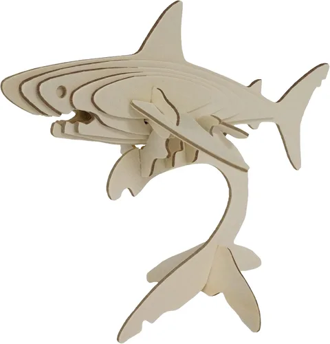 Vista 24 de Rompecabezas de madera Eco 3D de Deluxebase. Kit de manualidades de rompecabezas 3D con temática animal. Juguetes de animales de safari de madera