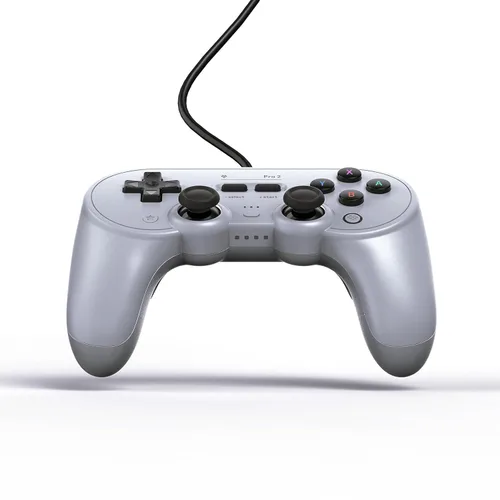 Vista 3 de 8BitDo Pro 2 Wired Controller for Switch, Windows, Steam Deck & Raspberry Pi (Gray Edition)