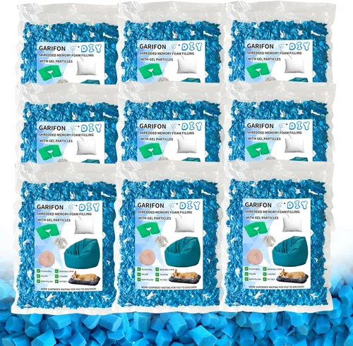 Vista 15 de Relleno para saco de boxeo de 5 libras, relleno de frijoles para almohada y puf, relleno de espuma viscoelástica triturada, relleno para saco