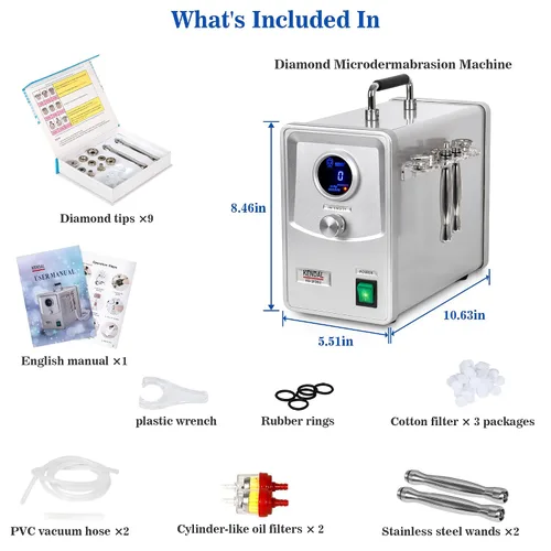 Vista 6 de Kendal Máquina profesional de Microdermabrasion del diamante, equipo facial del cuidado de piel de Dermobrasion con pantalla digital también bueno