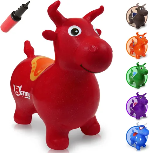 Vista 6 de WALIKI Tolva de caballo hinchable Benny The Jumping Bull Pony inflable para niños pequeños