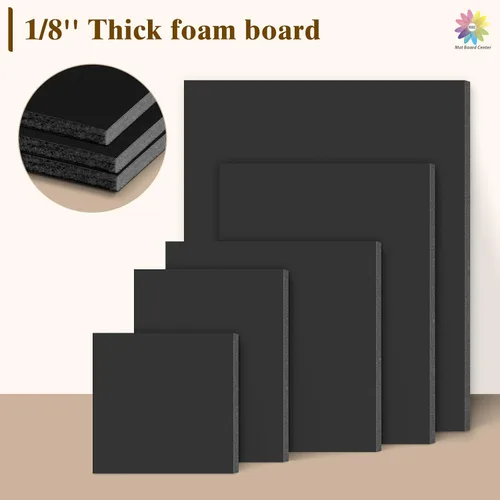 Vista 3 de Mat Board Center - Paquete de 12 tableros de espuma negra de 12 x 12 Negro