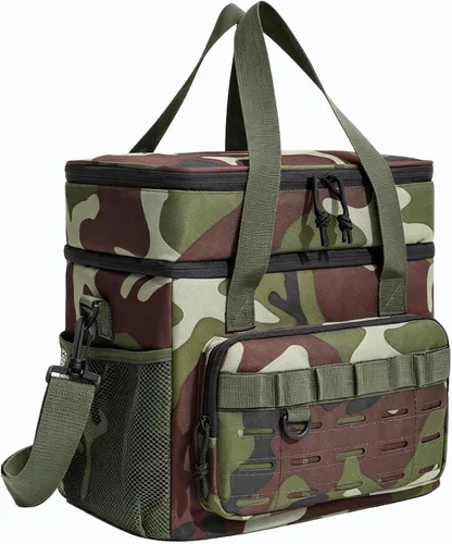 Vista 19 de Backpack Cooler Insulated Leakproof, Soft Cooler Backpack for Beach Beige - Negro - Marrón-01