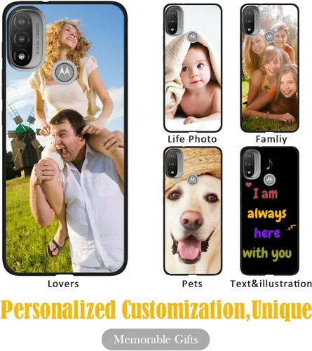 Vista 2 de Funda de teléfono personalizada para Motorola Moto E20 – Fundas personalizadas para teléfono por foto personalizada y diseño de nombre de texto