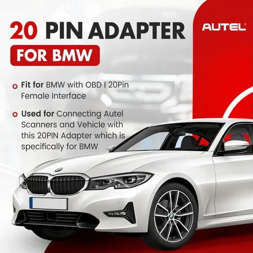 Vista 2 de Autel Adaptador de Diagnóstico Original BMW de 20 Pines, Conector Macho OBD1 de 20 Pines a Hembra OBD2 de 16 Pines para BMW de 20 Pines, Funciona