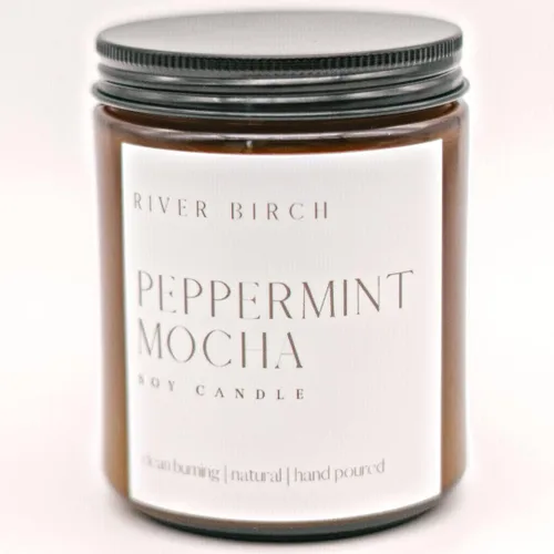 Vista 78 de River Birch Candles - Vela perfumada de almendra y miel Velas en tarro de ámbar de soja de primera calidad, totalmente naturales, no tóxicas, 8.5