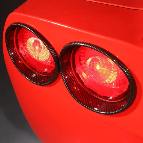 Vista 8 de Anillo de moldura de luz trasera para Chevy Corvette C6 2005-2013, embellecedor de bisel de la luz trasera, cubierta de la luz trasera del maletero