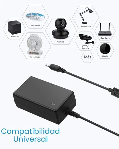 Vista 6 de ALITOVE Fuente de alimentación de 12V 3A DC 12 voltios 3A 36W AC/DC adaptador de corriente 100 ~ 240V AC a DC 12V Convertidor, Negro