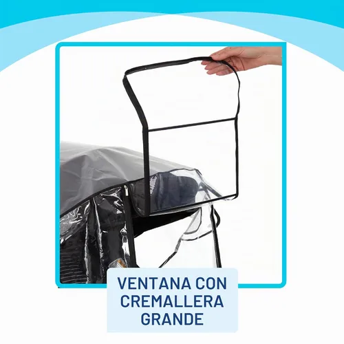 Vista 3 de Graco Cobertura Universal Deluxe con Ventana con Cremallera, Protector de Lluvia para Bebé, Tamaño Universal para la mayoría de Carriolas