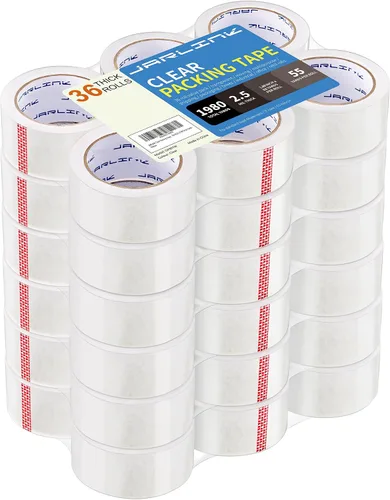 Vista 10 de JARLINK Cinta de embalaje transparente (12 rollos), cinta de embalaje resistente para embalaje de envío, sellado en movimiento, 1.88 pulgadas