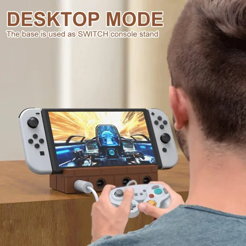 Vista 7 de ADHJIE Switch Dock & Gamecube Adapter para Nintendo SwitchOLEDGamecube Controller AdapterWII U & PC & TV, con 4K HDMIUSB 3.0 puertosUSB C puerto