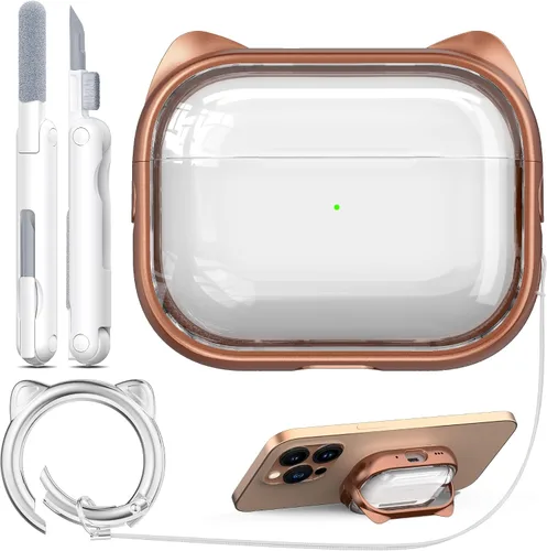 Vista 10 de RFUNGUANGO AirPods Pro Funda Transparente TPU Suave Transparente Blanco