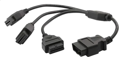 Vista 3 de Divisor OBD2 de 1.6 pies/19.7 in, extensión OBD-II de 3 vías, adaptador de cable extensor de diagnóstico para automóvil (negro)