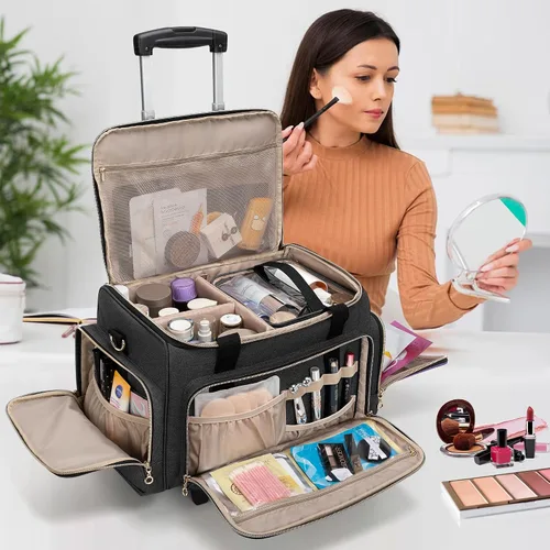 Vista 8 de LUXJA Almacenamiento Cosmético Rodante, Negro