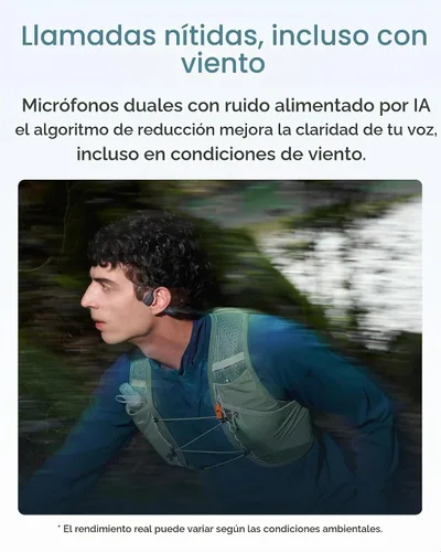 Vista 9 de SHOKZ OpenRun Air 2 Mini Bone Conduction Auriculares Bluetooth de oreja Negro