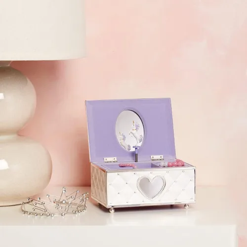 Vista 3 de Lenox Childhood Memories - Joyero de unicornio personalizado, organizador de joyas musicales grabado, My First Jewelry Box para niños, niñas pequeñas