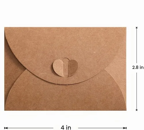 Vista 2 de Primbeeks 100 piezas de sobres premium para tarjetas de regalo, sobres para tarjetas de regalo de 4 x 2.8 pulgadas, sobres lindos de papel kraft