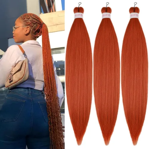 Vista 65 de Pelo corto negro trenzado preestirado de 14 pulgadas para trenzas sin nudos, pelo sintético 1B trenzado para trenzas Bob Box