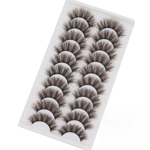 Vista 11 de Pestañas marrones, pestañas postizas de ojo de gato, pestañas postizas de visón esponjosas, dramáticas, de color marrón oscuro, pestañas postizas
