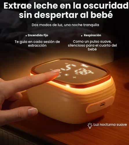 Vista 3 de NCVI 8782 Pro Bomba de leche eléctrica 4400mAh batería con luz nocturna Naranja