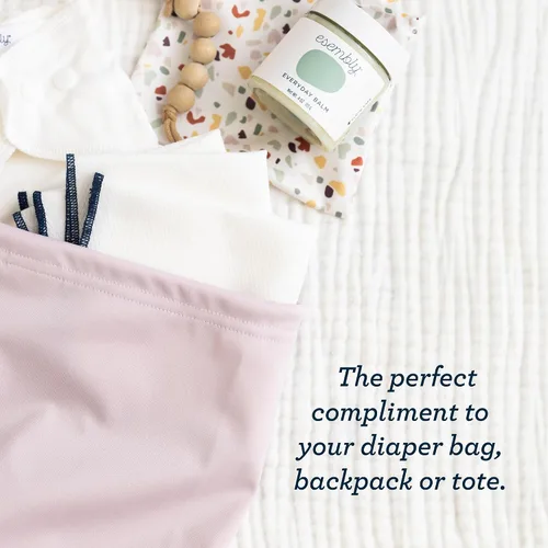 Vista 2 de Esembly Ditty Bag Duo - Bolsas húmedas reutilizables impermeables para pañales de tela, trajes de baño, artículos de tocador y aperitivos, juego