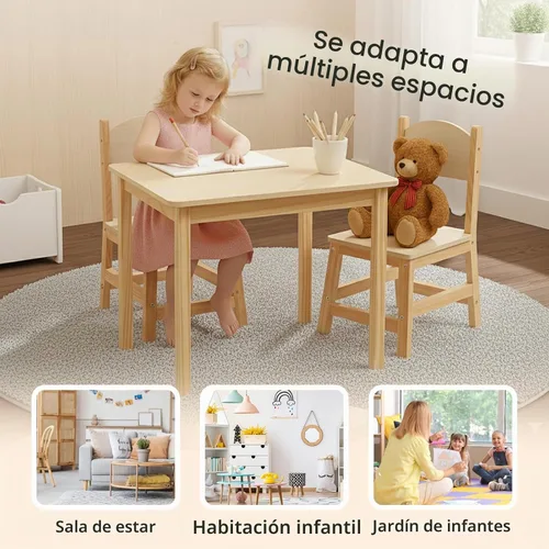 Vista 8 de Mesa y sillas para niños, fácil de limpiar, mesa para niños