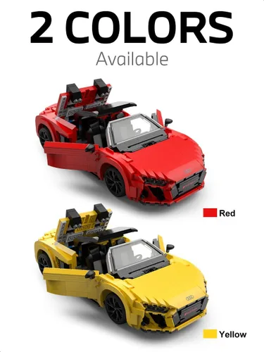 Vista 3 de RASTAR 1440PCs Building Bricks for Audi R8 Spyder Model Car Kit, 93800