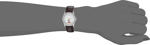 Vista 2 de Disney Reloj de cuarzo analógico redondo brillante para adultos, Marrón