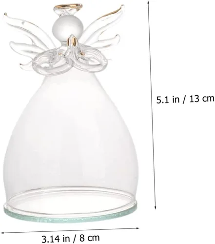 Vista 2 de Cúpula de cristal, 4 unidades, cubierta de cristal de ángel, decoración de Navidad, mini jarrones para flores, cupcakes, cloche, pantalla