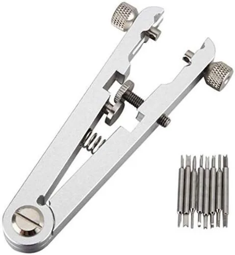 Vista 2 de Herramienta de reparación de barra de resorte de reloj - Kit de herramientas de barra de resorte Reloj Pin Correa Eliminación de banda (plata)