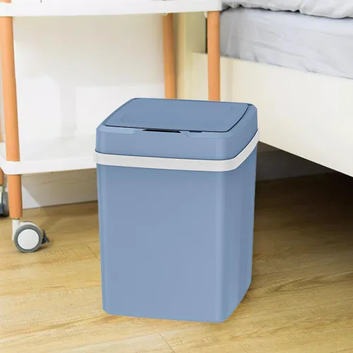 Vista 7 de Surakey Cubo de basura inteligente sin contacto con tapa recargable de 12 litros con sensor de movimiento automático, cubo de basura eléctrico
