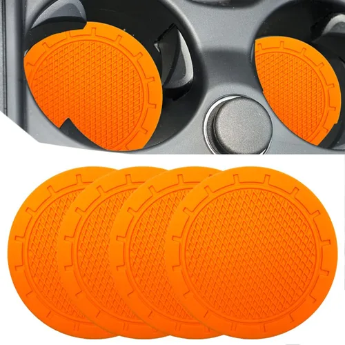 Vista 9 de Portavasos para automóvil, paquete de 4 posavasos de PVC de 2.75 pulgadas de diámetro, antideslizantes, universales, duraderos, adecuados