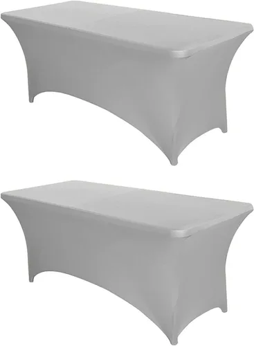 Vista 40 de PTC21B - Juego de 6 manteles elásticos de 6 pies, color negro, rectangular, ajustable, lavable, de elastano, para fiestas, bodas, cócteles