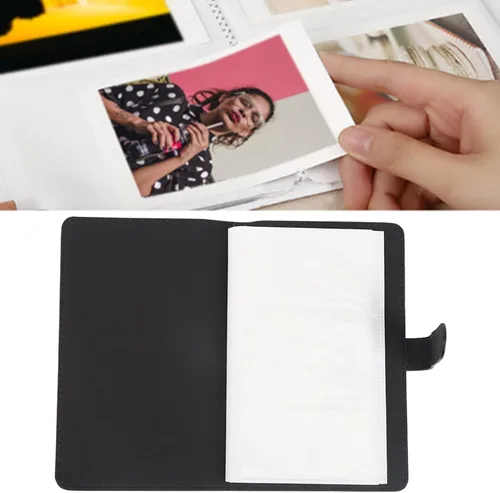 Vista 4 de Álbum de fotos, álbum de fotos universal de poliuretano de 3 pulgadas, 96 bolsillos, libro de almacenamiento de tarjetas bancarias para fotografía