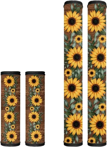 Vista 16 de Juego de 4 fundas para manijas de microondas con diseño de rayas de vaca tribal, azteca, decoración de cocina, antideslizantes, a prueba