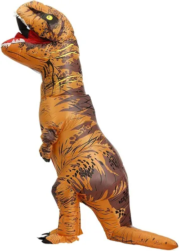 Vista 4 de KOOYNN Disfraz inflable de dinosaurio T-REX para Halloween para adultos