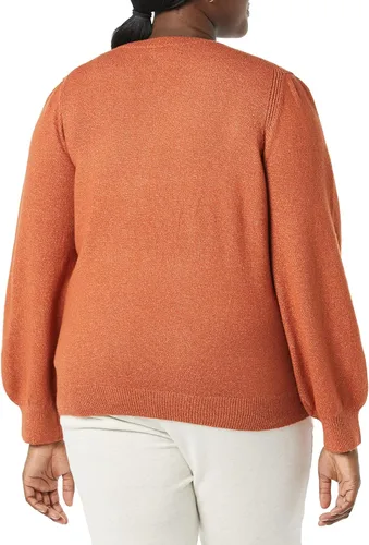 Vista 2 de Tienda Essentials - Suéter de cuello redondo con hombros plisados suave al tacto para mujer